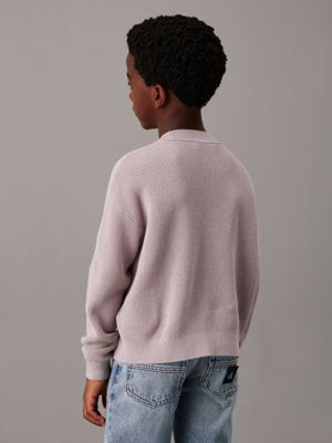 grey heather relaxed logo jumper for boys calvin klein jeans