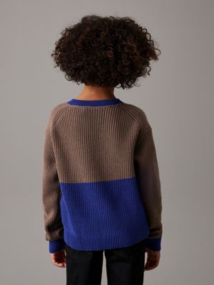 falcon relaxed colourblock jumper for boys calvin klein jeans