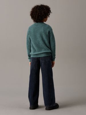 blue relaxed boucle jumper for boys calvin klein jeans