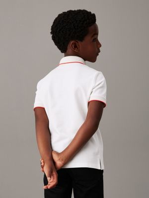 ivory tipping polo shirt for boys calvin klein jeans