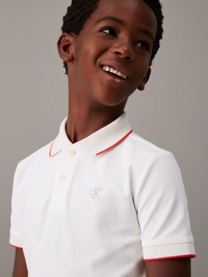 ivory tipping polo shirt for boys calvin klein jeans