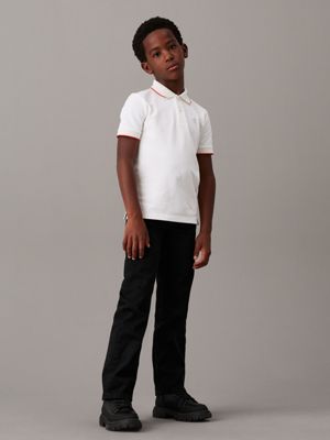 ivory tipping polo shirt for boys calvin klein jeans