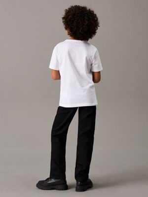 bright white logo t-shirt for boys calvin klein jeans