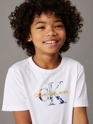 bright white logo t-shirt for boys calvin klein jeans