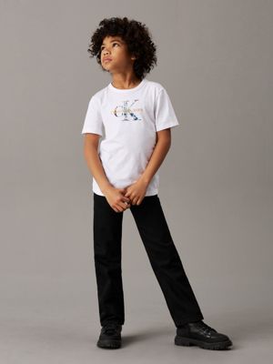 bright white logo t-shirt for boys calvin klein jeans