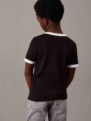 black oversized t-shirt for boys calvin klein jeans