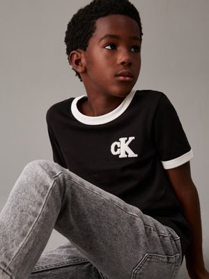 ck black oversized t-shirt for boys calvin klein jeans