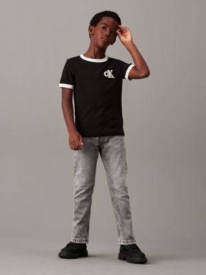 ck black oversized t-shirt for boys calvin klein jeans