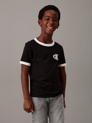 black oversized t-shirt for boys calvin klein jeans