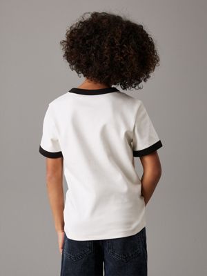 ivory oversized t-shirt for boys calvin klein jeans