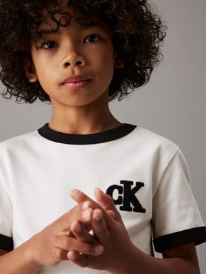 ivory oversized t-shirt for boys calvin klein jeans