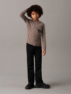 falcon long sleeve pocket t-shirt for boys calvin klein jeans