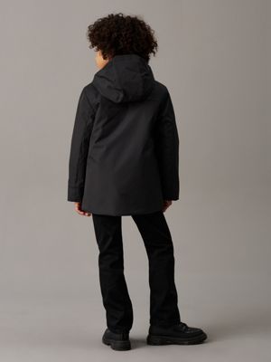 veste à capuche technique black pour garçons calvin klein jeans