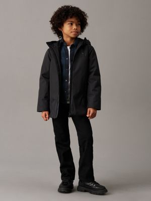 ck black technical hooded jacket for boys calvin klein jeans