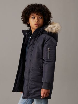 Boys fur hood parka best sale