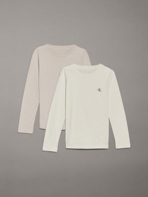 lot de 2 t-shirts à manches longues multi pour garçons calvin klein jeans