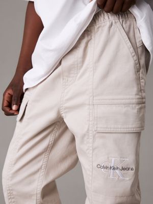 chateau gray woven cargo trousers for boys calvin klein jeans