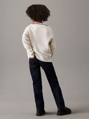 rinse raw blue cf loose jeans for boys calvin klein jeans