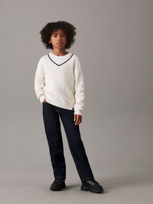 rinse raw blue cf loose jeans for boys calvin klein jeans