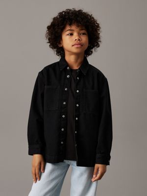 black oversized denim shirt for boys calvin klein jeans