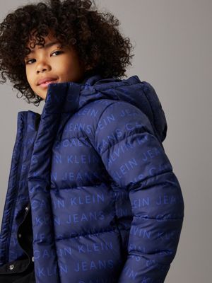 ckj logo aop logo puffer jacket for boys calvin klein jeans