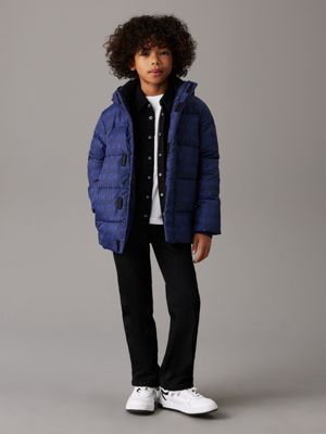 ckj logo aop logo puffer jacket for boys calvin klein jeans