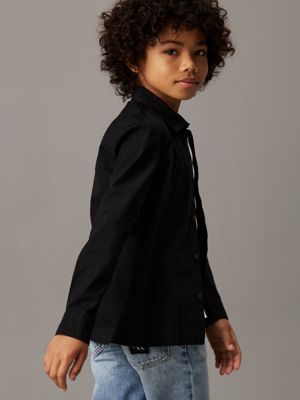 ck black poplin shirt for boys calvin klein jeans