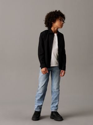 ck black poplin shirt for boys calvin klein jeans