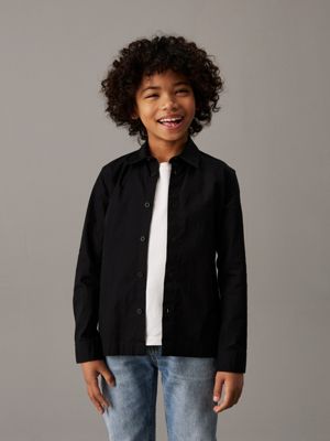 black poplin shirt for boys calvin klein jeans