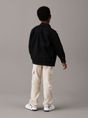 pantalon cargo en velours côtelé grey pour garçons calvin klein jeans