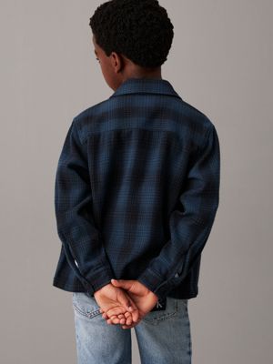 ck black textured checkered shirt for boys calvin klein jeans