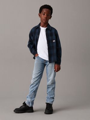 ck black textured checkered shirt for boys calvin klein jeans