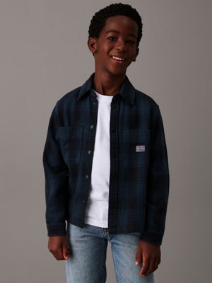 black textured checkered shirt for boys calvin klein jeans