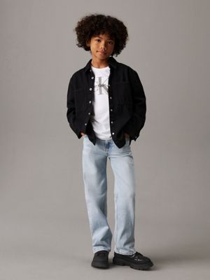 authentic light blue relaxed skater jeans for boys calvin klein jeans