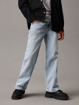 light blue relaxed skater jeans for boys calvin klein jeans