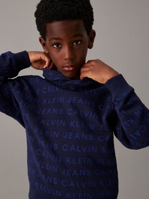 ckj logo aop relaxed logo hoodie for boys calvin klein jeans