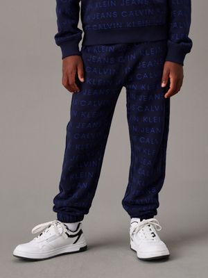 blue straight logo joggers for boys calvin klein jeans