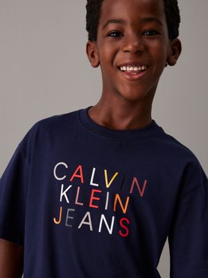 peacoat relaxed logo t-shirt for boys calvin klein jeans