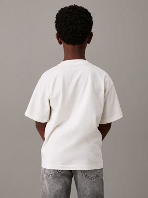 ivory relaxed logo t-shirt for boys calvin klein jeans