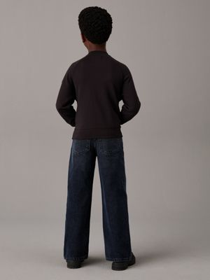 black fleece logo sweatshirt for boys calvin klein jeans