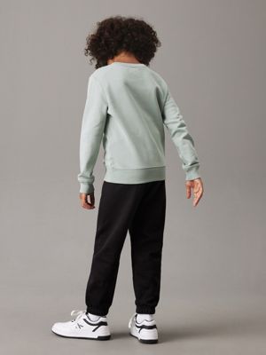 black relaxte fleece joggingbroek voor jongens - calvin klein jeans
