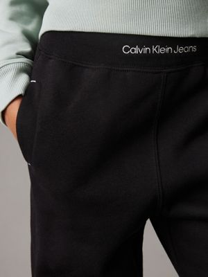 ck black relaxed fleece joggers for boys calvin klein jeans