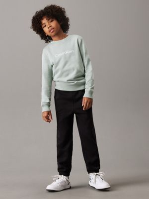 pantaloni da tuta in felpa taglio relaxed ck black da bambini calvin klein jeans