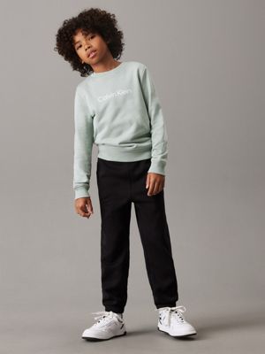 ck black relaxed fleece joggers for boys calvin klein jeans