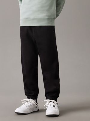 black relaxed fleece joggers for boys calvin klein jeans