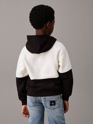 ck black relaxed colourblock hoodie for boys calvin klein jeans