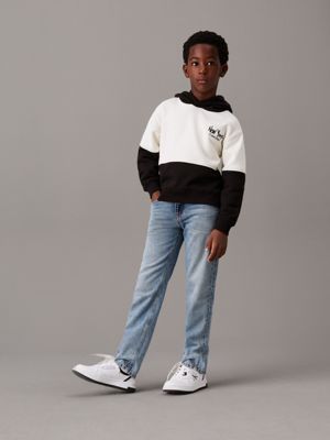 ck black relaxed colourblock hoodie for boys calvin klein jeans