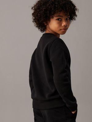 ck black fleece logo sweatshirt for boys calvin klein jeans