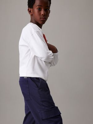 pantaloni cargo da skater taglio relaxed peacoat da bambini calvin klein jeans