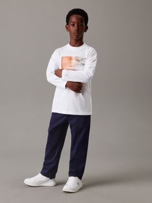 pantaloni cargo da skater taglio relaxed peacoat da bambini calvin klein jeans